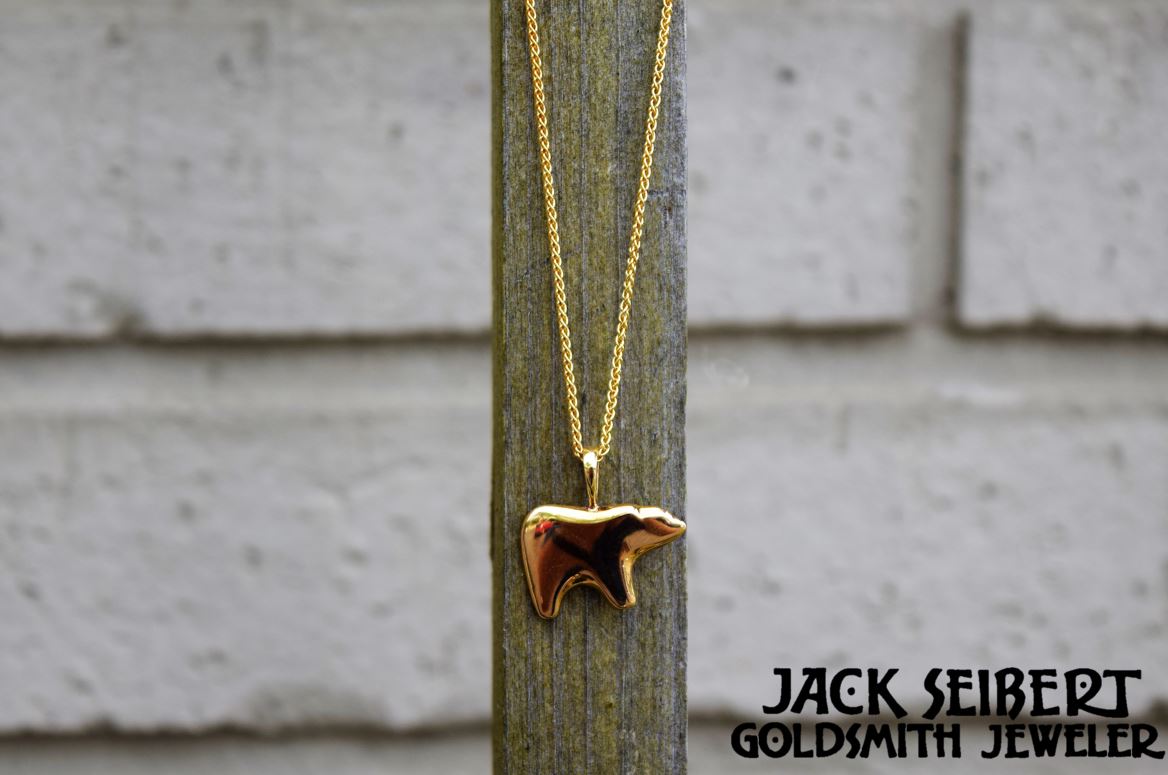 Exquisite Fashion Titanium Steel Golden Bear Necklace Charm - Temu Australia